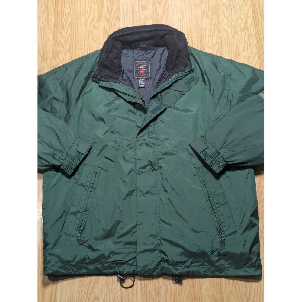 American Eagle Mens Vintage Y2K Puffer Full Zip Jacket Green Large